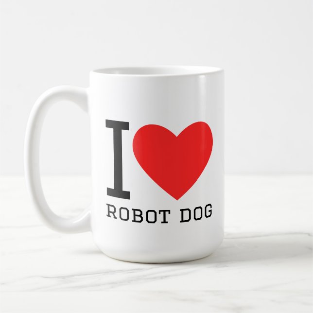 Caneca De Café Eu amo cachorro robô (Esquerda)