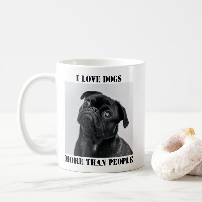Caneca De Café Eu Amo Cachorros Mais Do Que Pessoas Engraçados Ca (Com Donut)
