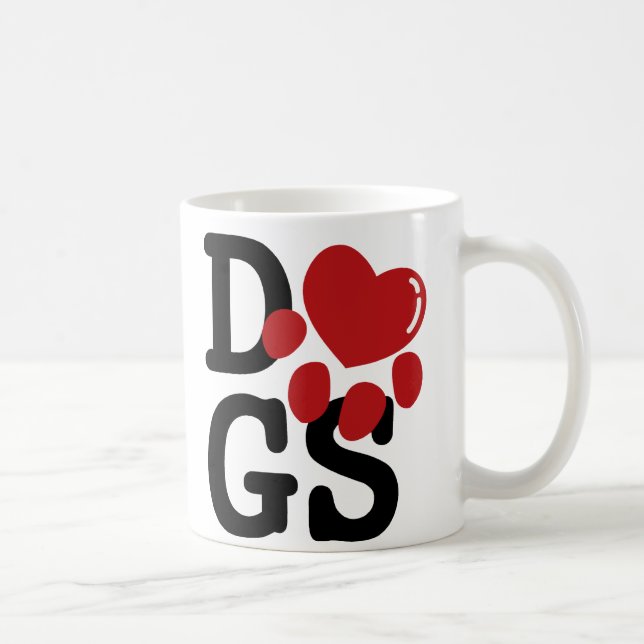 Caneca De Café Eu amo cães (Direita)