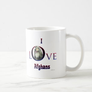 Caneca De Café Eu amo cães afegãos; afegãos; amam meu afegão
