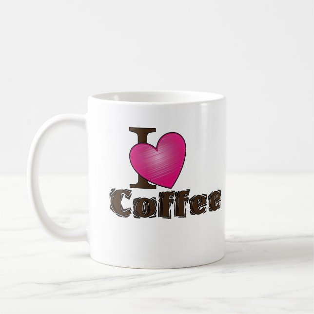 Caneca De Café "Eu Amo Café" Coffee Mug (Esquerda)