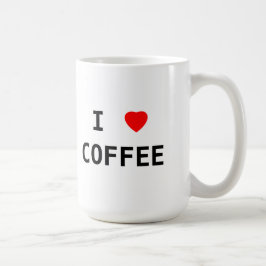 Caneca De Café Eu Amo Café Coração Vermelho Texto Café Presente F