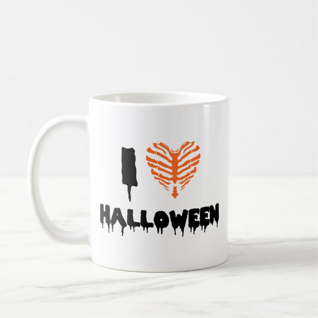 Caneca De Café Eu Amo Café De Halloween (Esquerda)