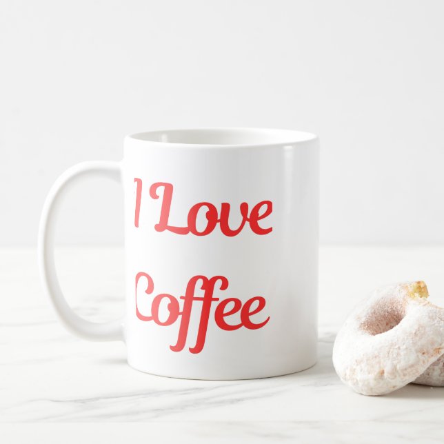 Caneca De Café Eu Amo Café – Design para Amantes de Café (Com Donut)