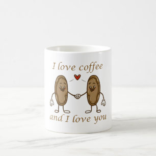 Caneca De Café Eu amo café e eu amo você