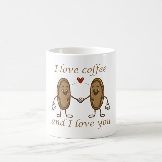 Caneca De Café Eu amo café e eu amo você (Centro)