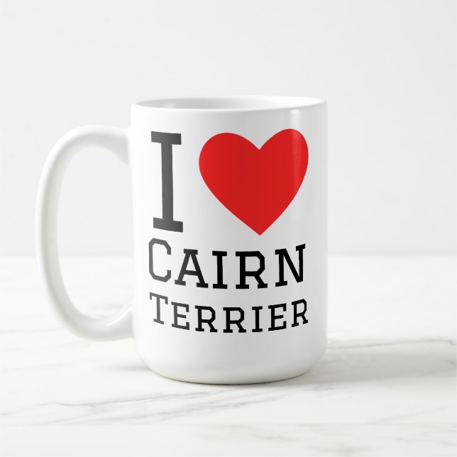 Caneca De Café Eu amo cairn terrier (Esquerda)