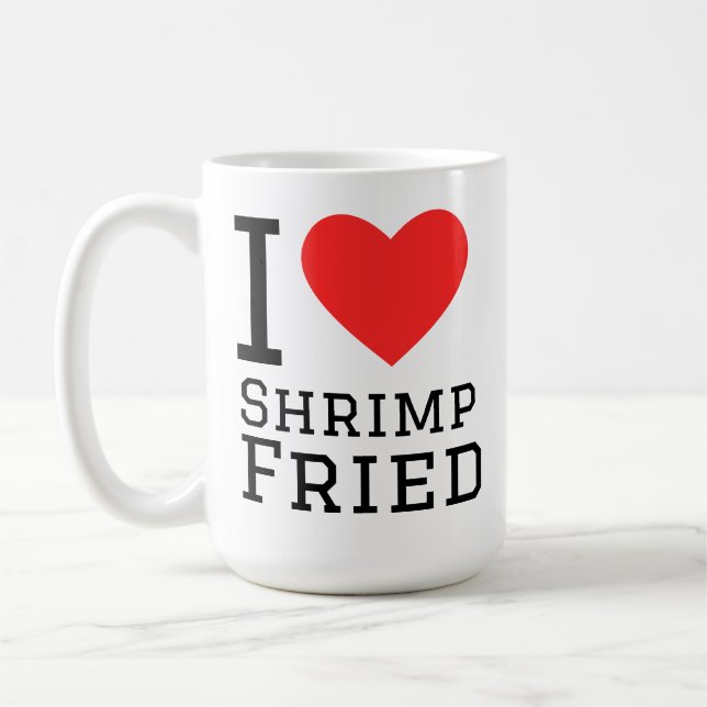 Caneca De Café eu amo camarão frito (Esquerda)