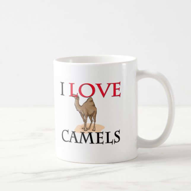 Caneca De Café Eu amo camelos (Direita)