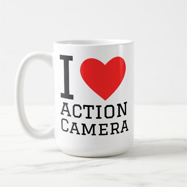 Caneca De Café Eu amo câmera de ação (Esquerda)