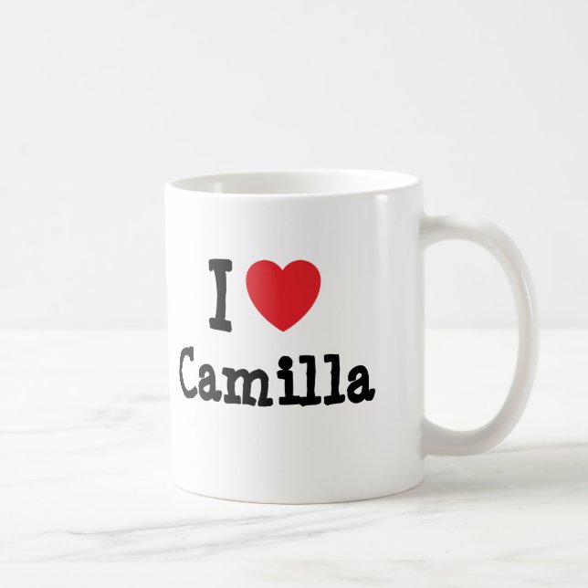 Caneca De Café Eu amo Camilla Heart T-Shirt (Direita)