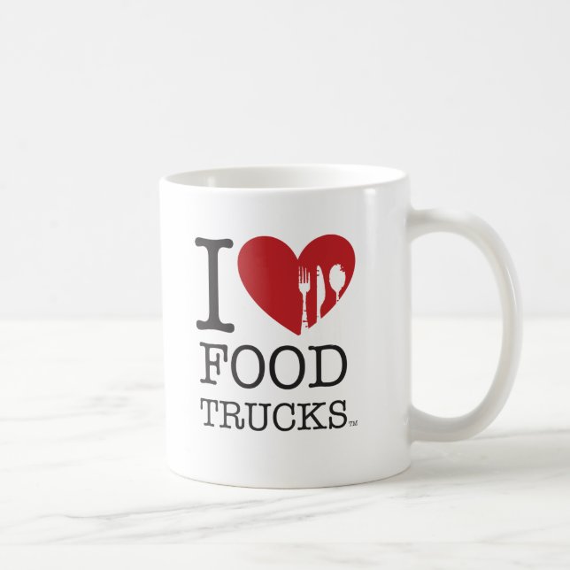Caneca De Café EU AMO caminhões da comida (Direita)