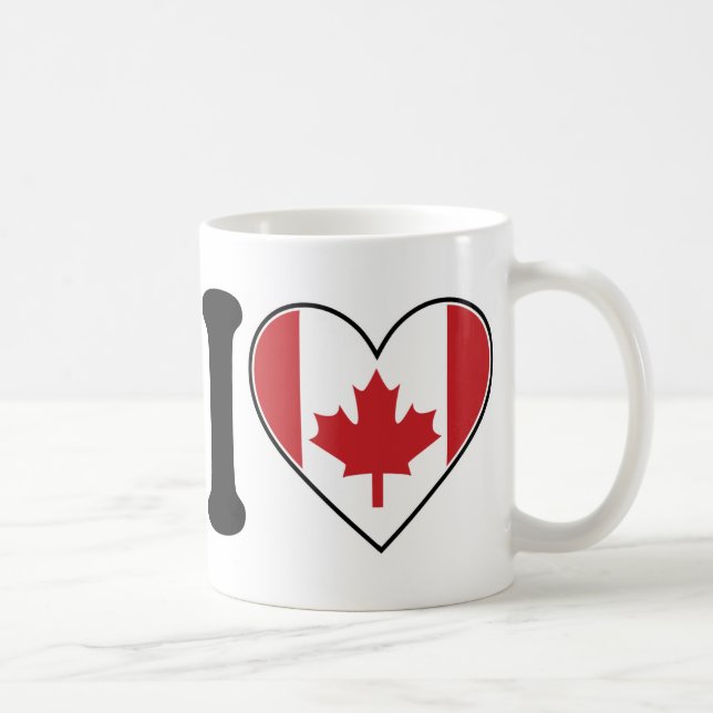 Caneca De Café Eu amo Canadá (Direita)