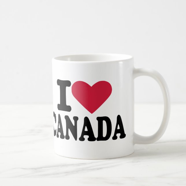 Caneca De Café Eu amo Canadá (Direita)