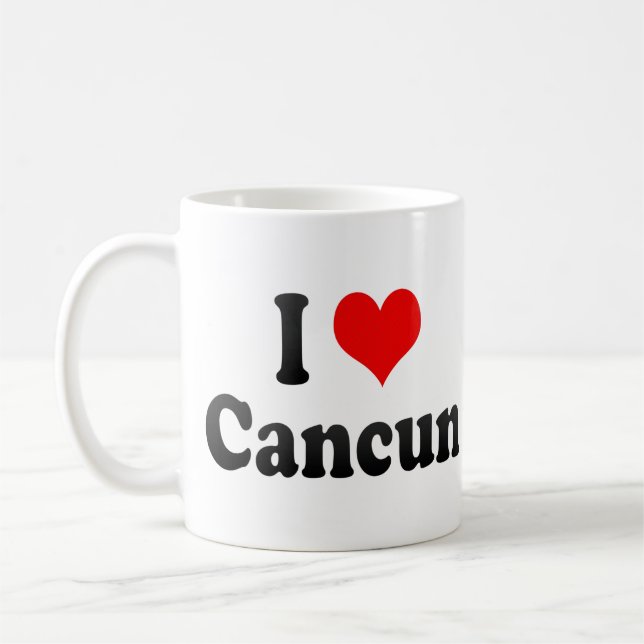 Caneca De Café Eu amo Cancun, México (Esquerda)