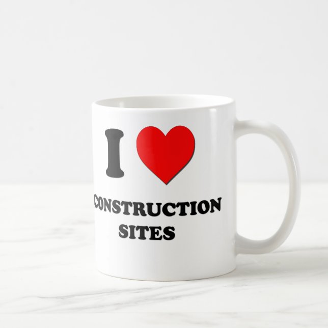 Caneca De Café Eu amo canteiros de obras (Direita)
