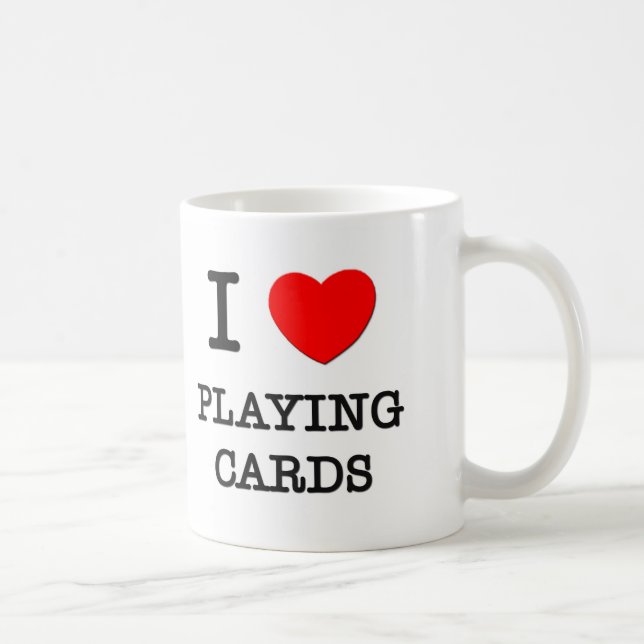 Caneca De Café Eu amo cartões de jogo (Direita)