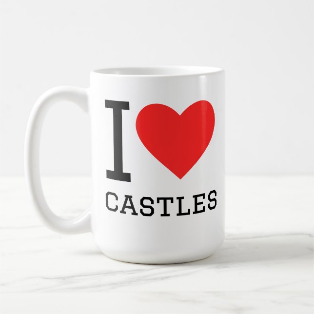 Caneca De Café Eu amo castelos  (Esquerda)