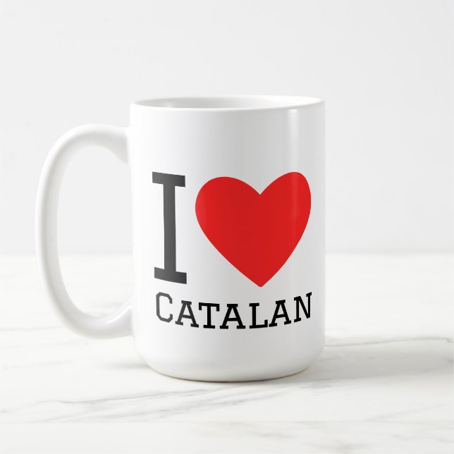 Caneca De Café Eu amo catalão  (Esquerda)