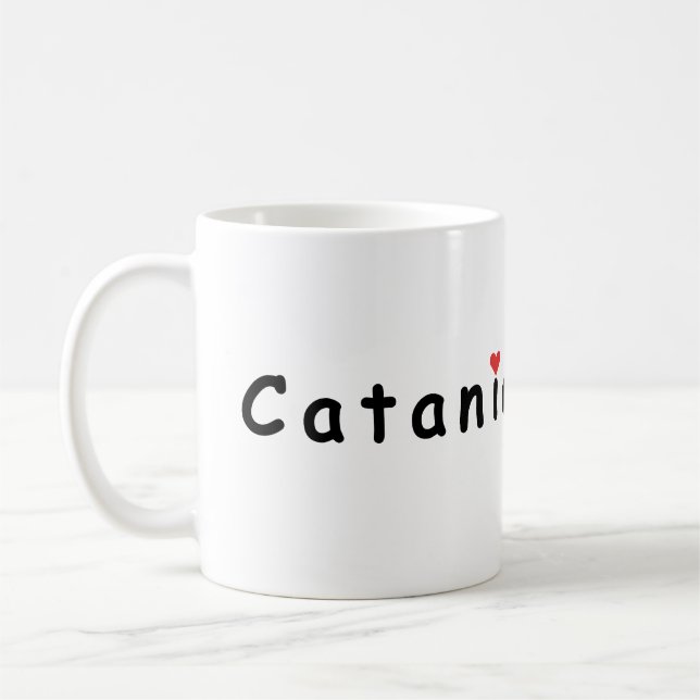 Caneca De Café Eu amo Catania Itália (Esquerda)
