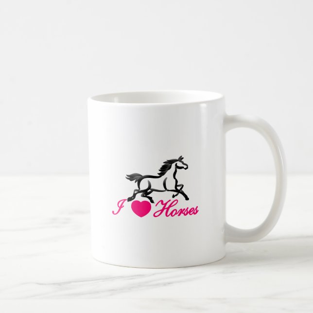 Caneca De Café Eu amo cavalos (Direita)