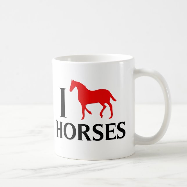 Caneca De Café Eu amo cavalos (Direita)