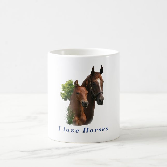 Caneca De Café Eu amo Cavalos (Centro)