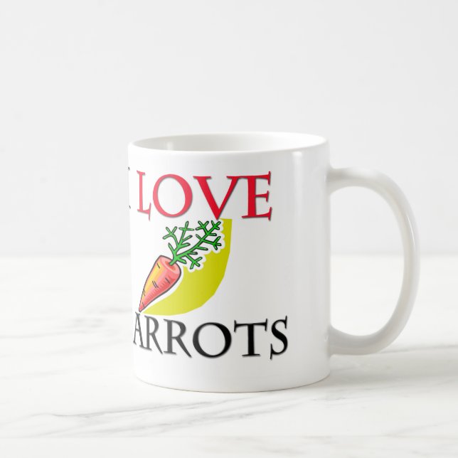 Caneca De Café Eu amo cenouras (Direita)