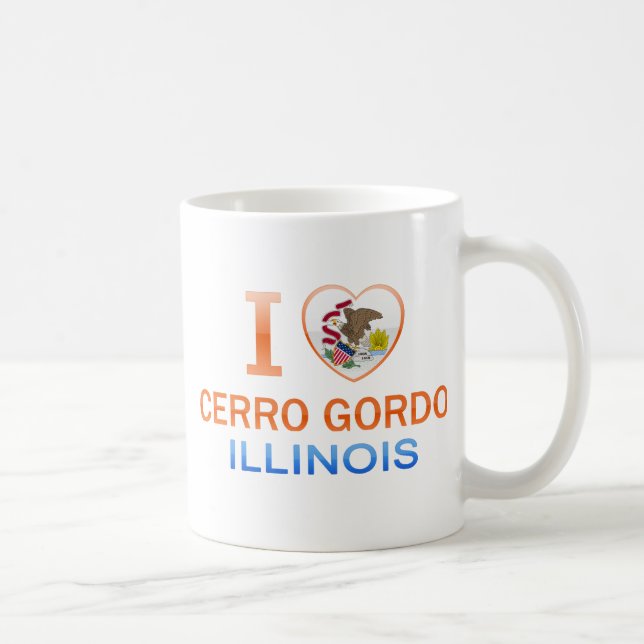 Caneca De Café Eu amo Cerro Gordo, IL (Direita)