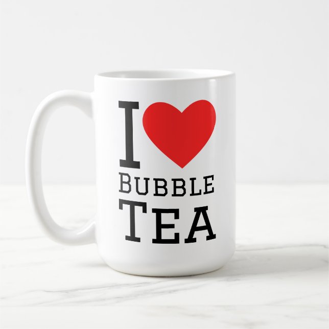Caneca De Café Eu amo chá bubble (Esquerda)