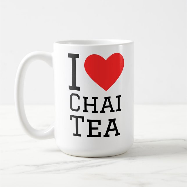 Caneca De Café Eu amo chá chai (Esquerda)