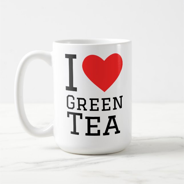 Caneca De Café Eu amo chá verde (Esquerda)