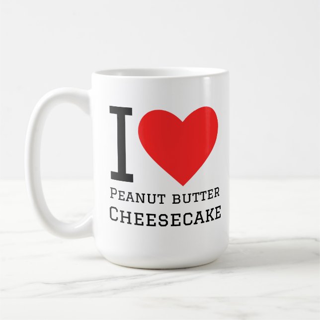 Caneca De Café Eu amo cheesecake de manteiga de amendoim  (Esquerda)