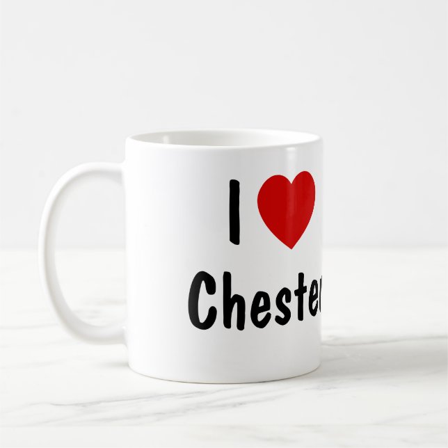 Caneca De Café Eu Amo Chester (Esquerda)
