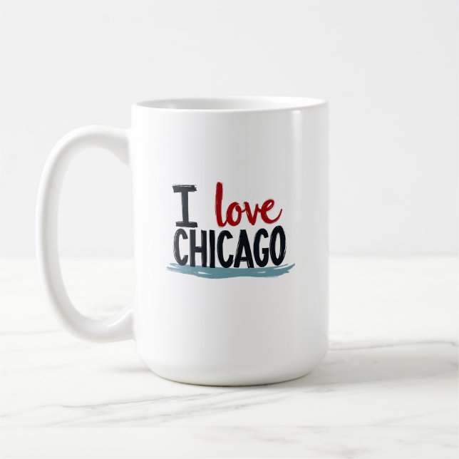 Caneca De Café Eu amo Chicago (Esquerda)