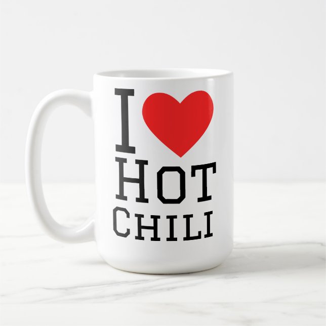Caneca De Café Eu amo chili quente (Esquerda)