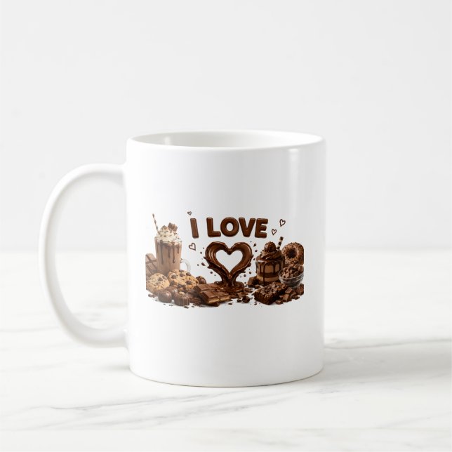 Caneca de Café Eu Amo Chocolate (Esquerda)