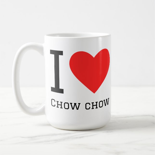 Caneca De Café Eu amo chow chow (Esquerda)