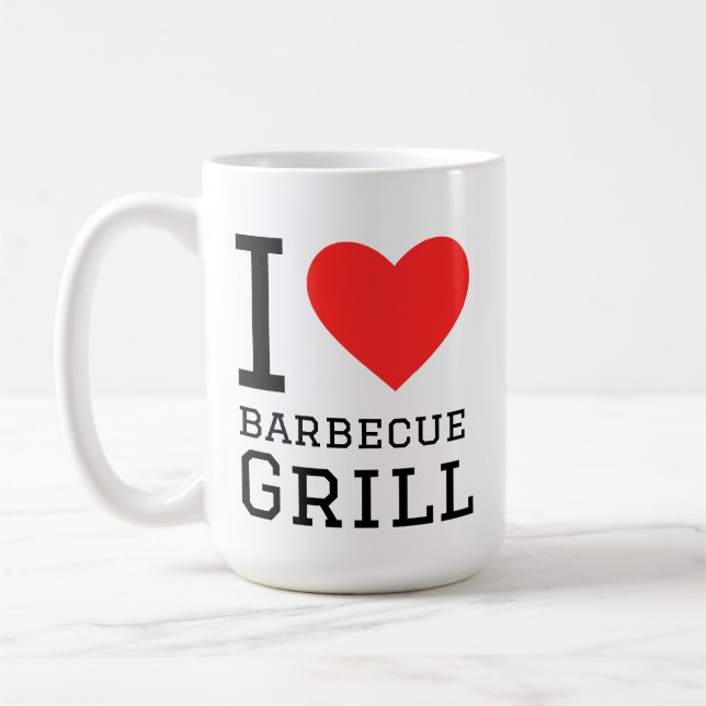 Caneca De Café Eu amo churrasco na grelha (Esquerda)