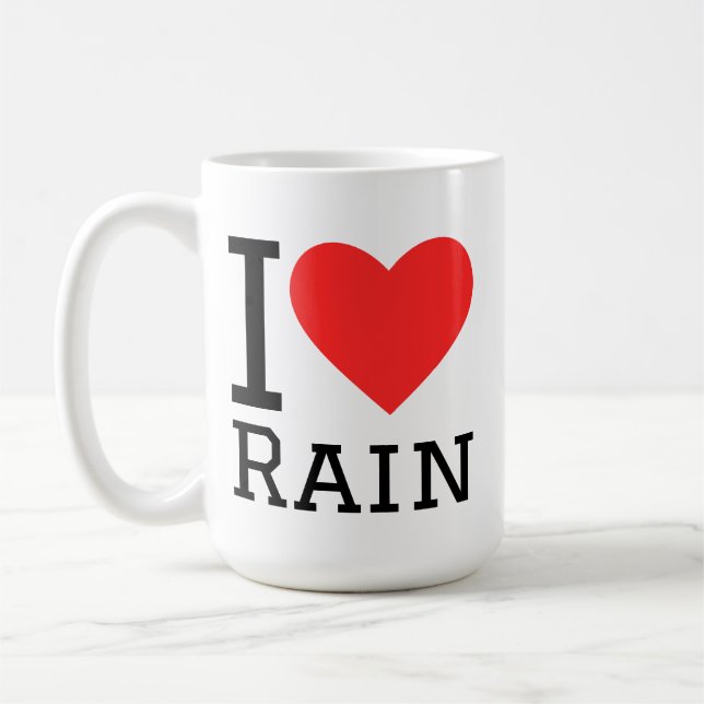 Caneca De Café Eu amo chuva (Esquerda)