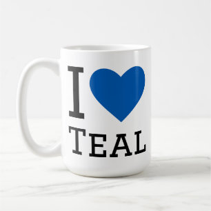 Caneca De Café Eu amo ciano