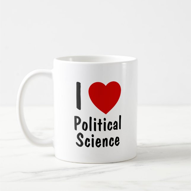 Caneca De Café Eu Amo Ciência Política (Esquerda)