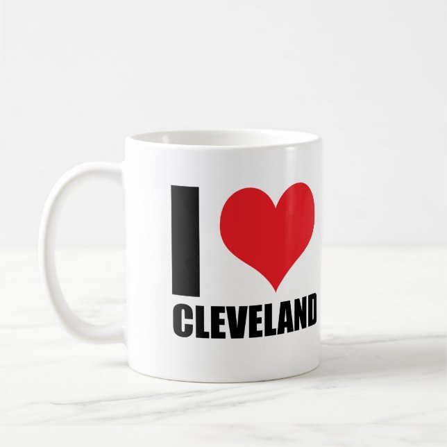 Caneca De Café Eu amo Cleveland (Esquerda)