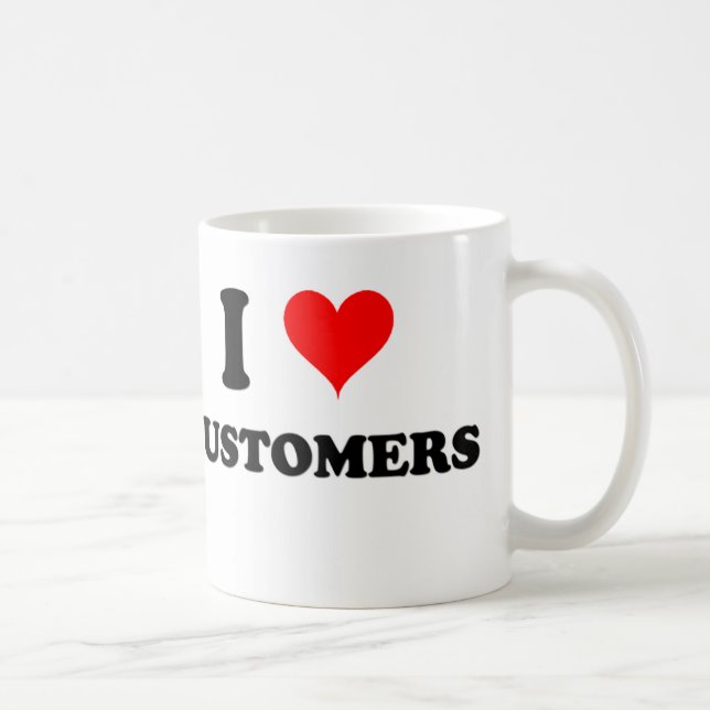 Caneca De Café Eu amo clientes (Direita)