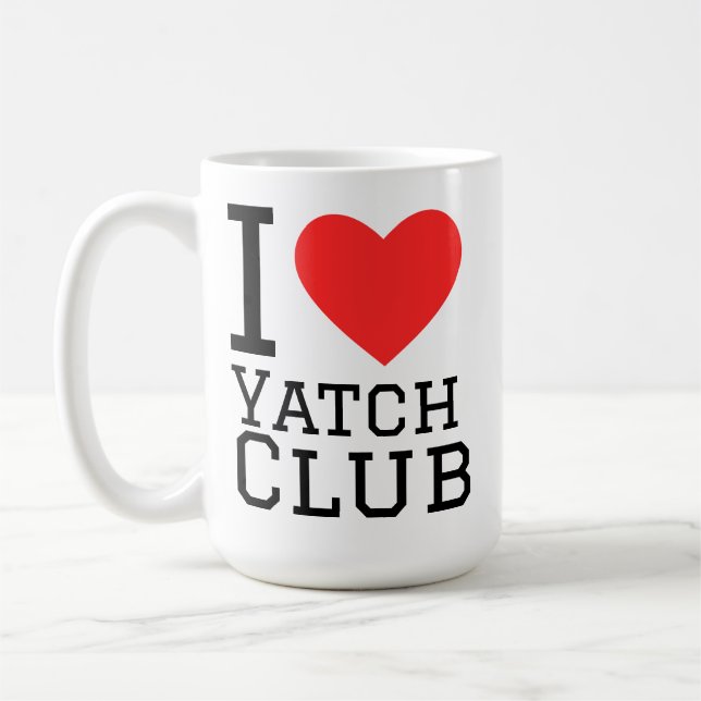 Caneca De Café Eu amo clube de iate (Esquerda)
