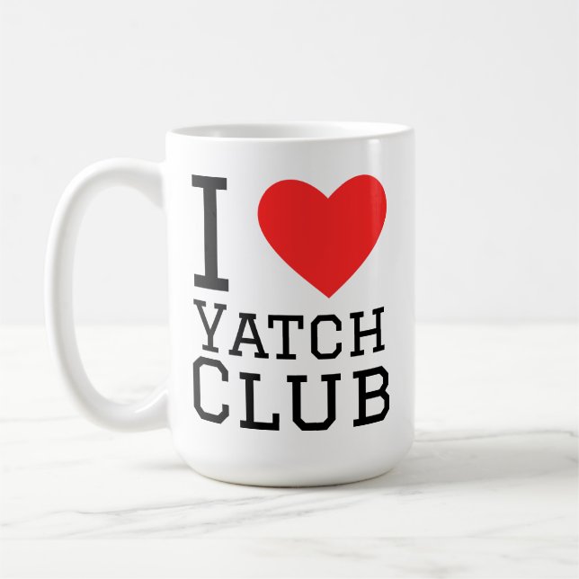 Caneca De Café Eu amo clube de iate (Esquerda)
