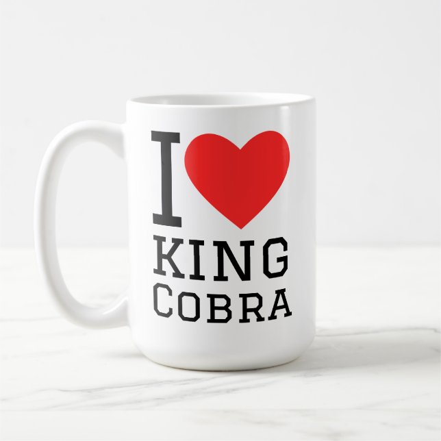 Caneca De Café Eu amo cobra rei (Esquerda)