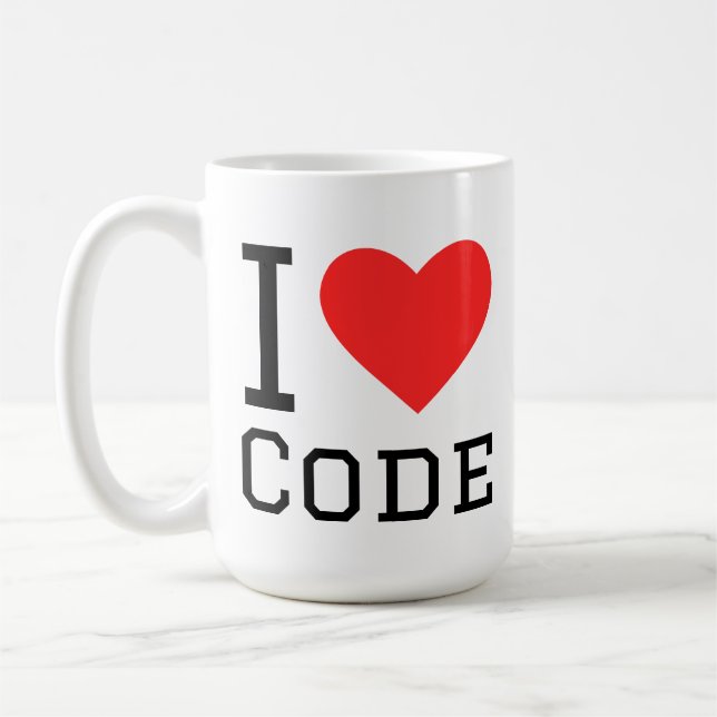 Caneca De Café Eu amo código (Esquerda)