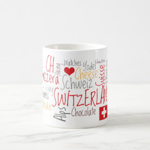 Caneca De Café Eu amo coisas suíças favoritas da suiça