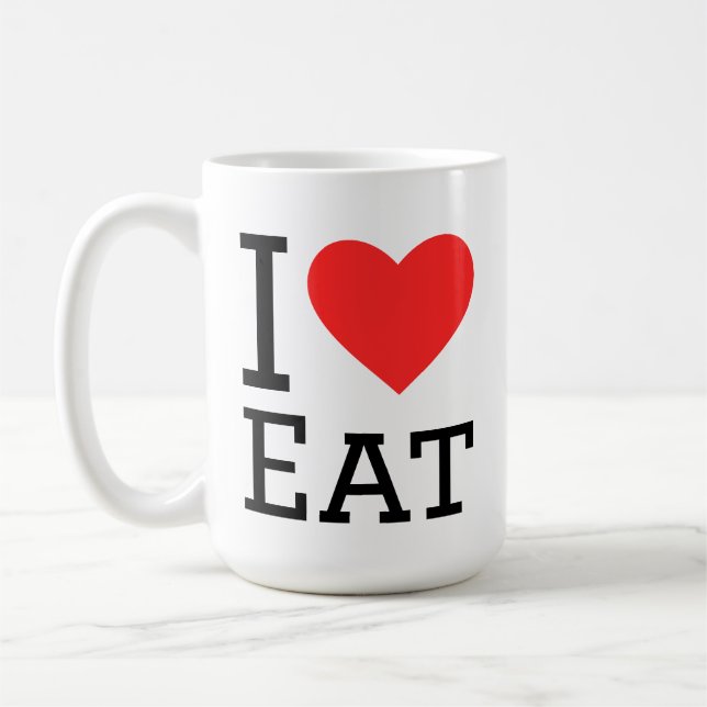 Caneca De Café Eu amo comer (Esquerda)